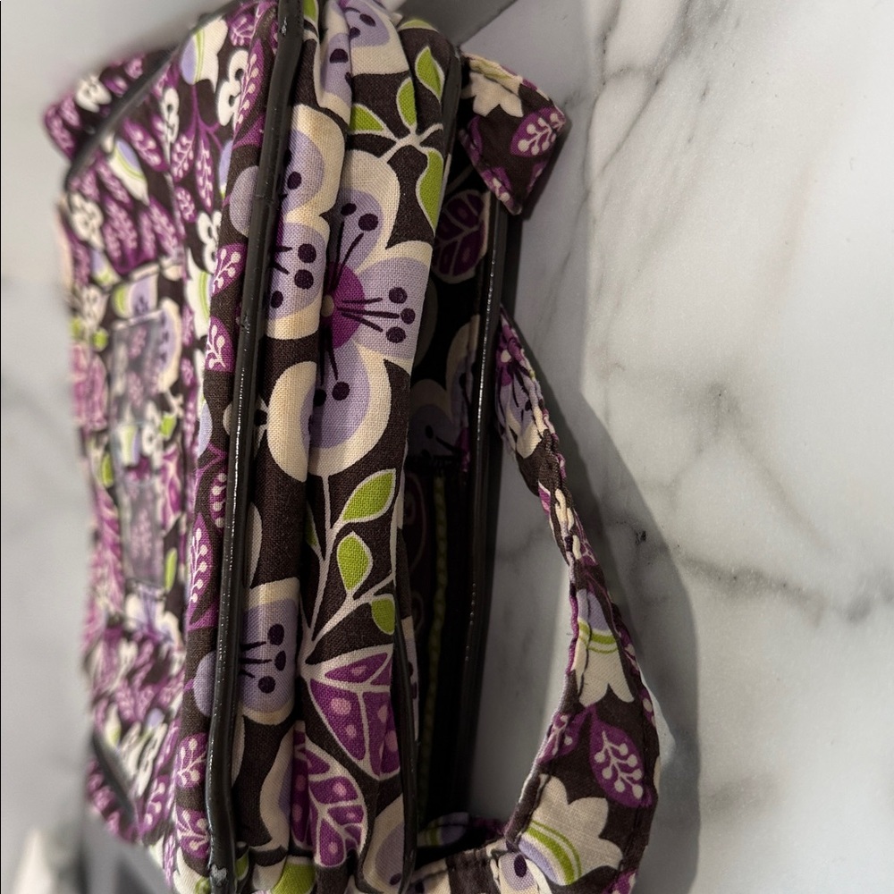 Vera Bradley Flap Crossbody Bag- vintage retired Plum Petals floral pattern - Picture 11 of 12